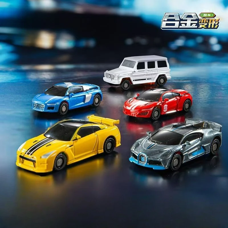 Robô transformador de liga 5 em 1, carros de 5 cores para guerreiro com armas, brinquedos de haste para meninos de 8 a 12 anos, modelo de veículos, figuras de ação