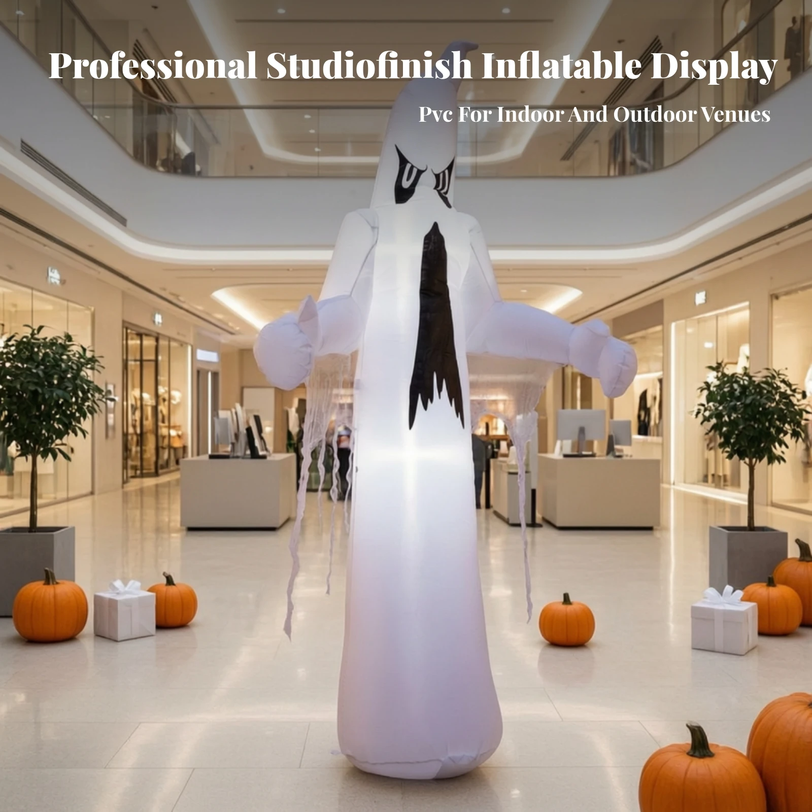 White Ghost Lightweight Halloween Inflatable Ghost Display Figure Indoor for Party Hosts, Yard