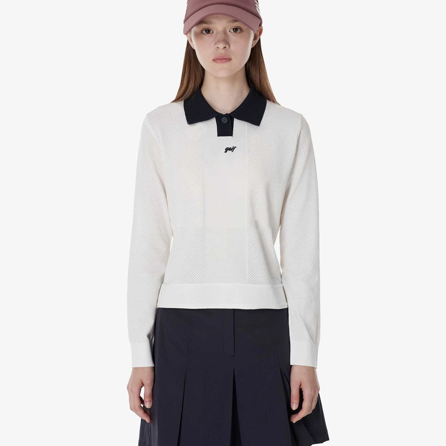 Women's Golf Knit Long Sleeve Top 2026 Fall New Korean Style Versatile Trendy Minimalist Quick-Dry Breathable Sporty Soft Daily