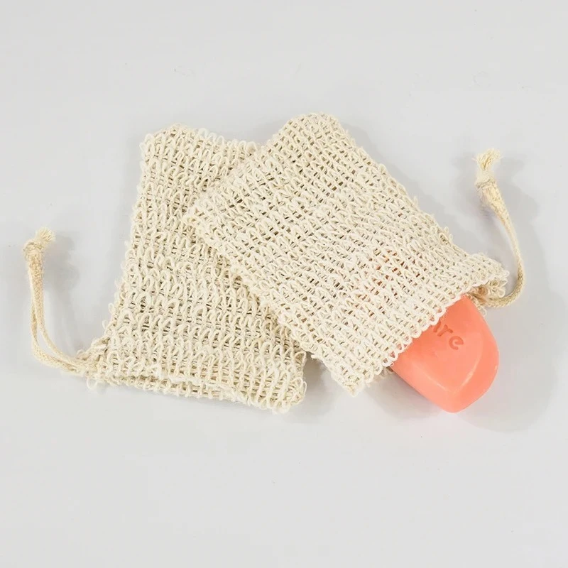 5-50pcs Natural Sisal Soap Bags Shower Bath Exfoliating Soap Saver Pouch Holder for Bath & Shower Use Soap Packaging Mesh Bags