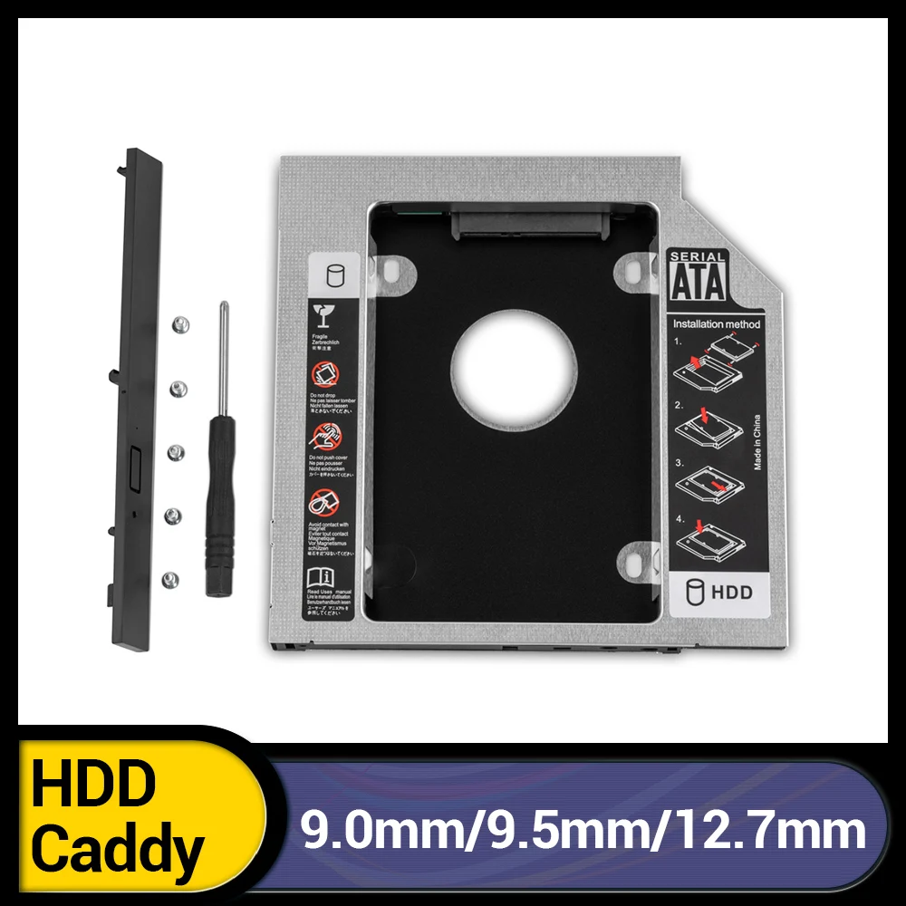 

9,0 9,5 12,7 мм HDD Caddy SATA 3,0 для 2,5 ''SSD чехол адаптер жесткого диска для ноутбука CD DVD-ROM Optibay