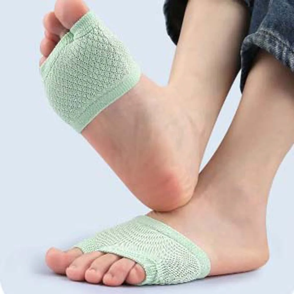 Two Toes Splitter Half Palm Socks Prevent Abrasion Comfort Padding Toe Separator Socks Support Forefoot Foot Care Tools