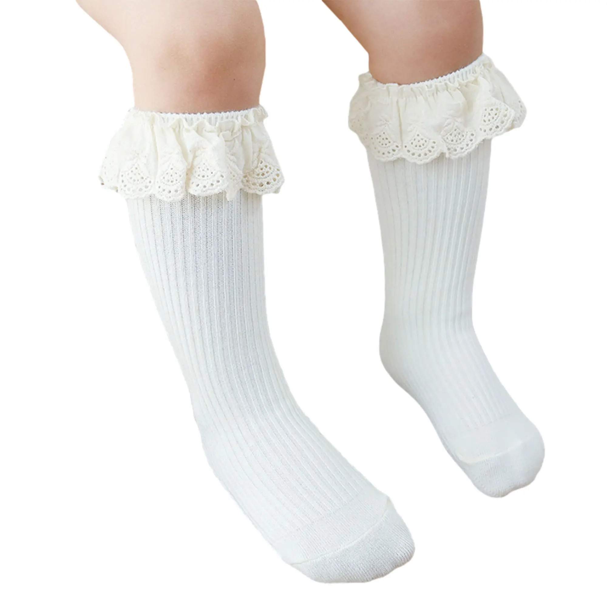 

Women s Cozy Cable Knit Socks with Delicate Lace Trim Adorable Knee-High Stockings for Fall Winter and Early Spring