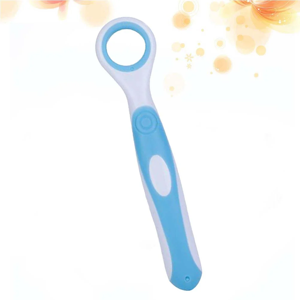 Children Tongue Scraper Cleaner Gentle Tongue Brush for Oral Care (Blue) kids tongue scraper kids tongue cleaner