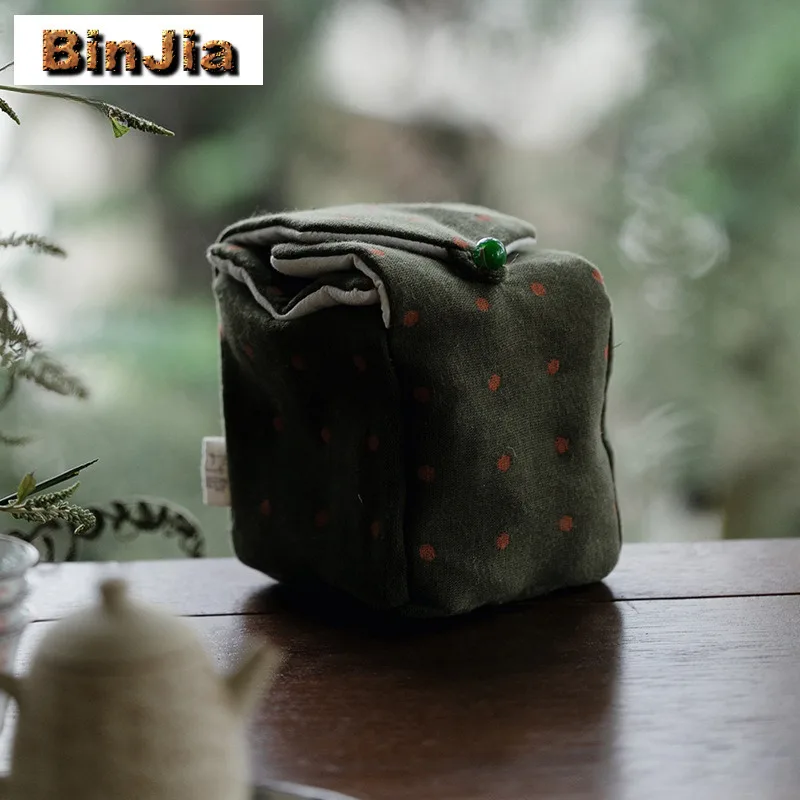 

Fabric Cotton Linen Thickened Tea Cozies Boutique Tea Set Bag Tea Cozy For Teapot Hand Bag Travel Tea Set Bag Chinese Tea Set