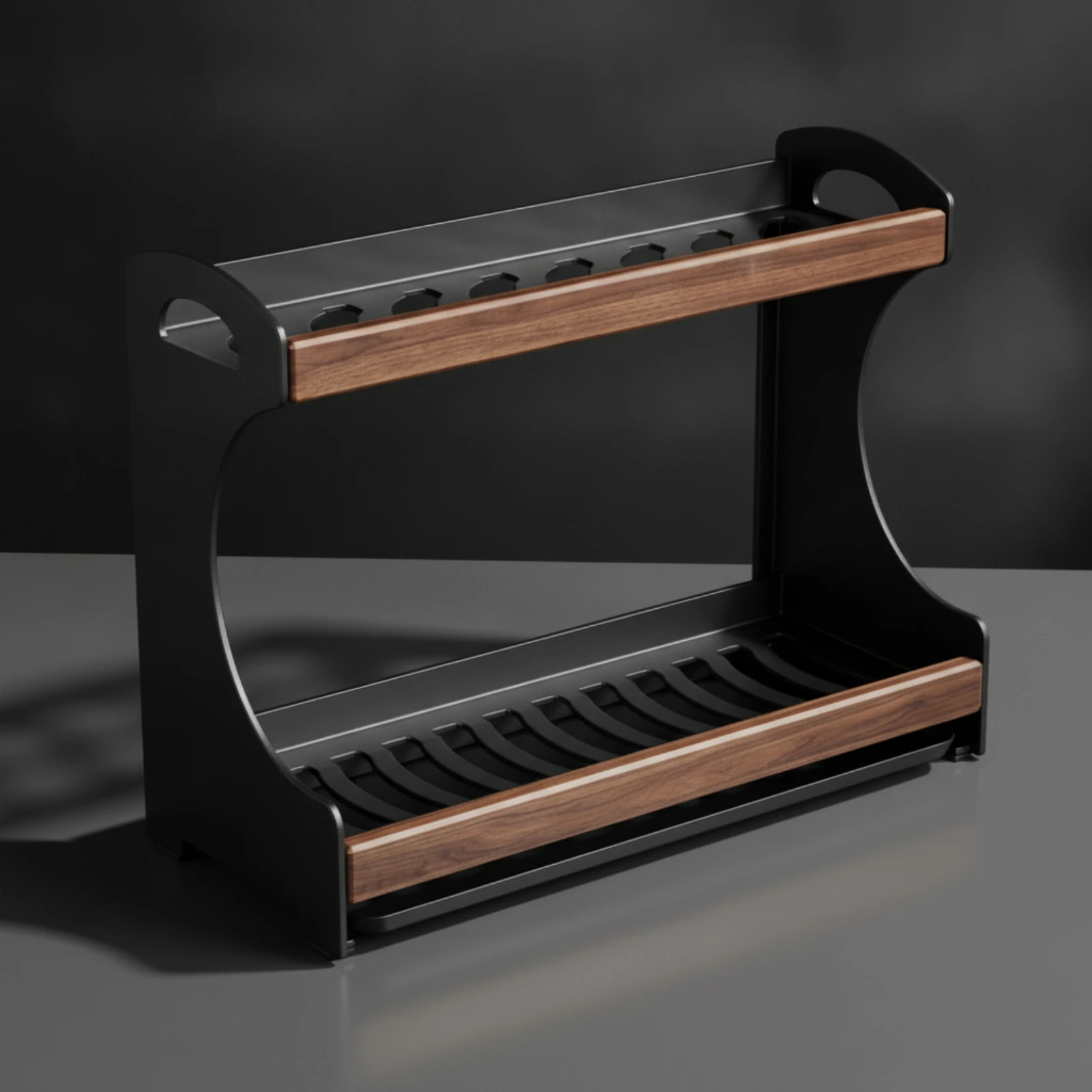 Countertop Rack Two Tier Dish Drainer Dish Drying Rack with Drain Tray Kitchen Organizer for Limited Sink Space - view 4