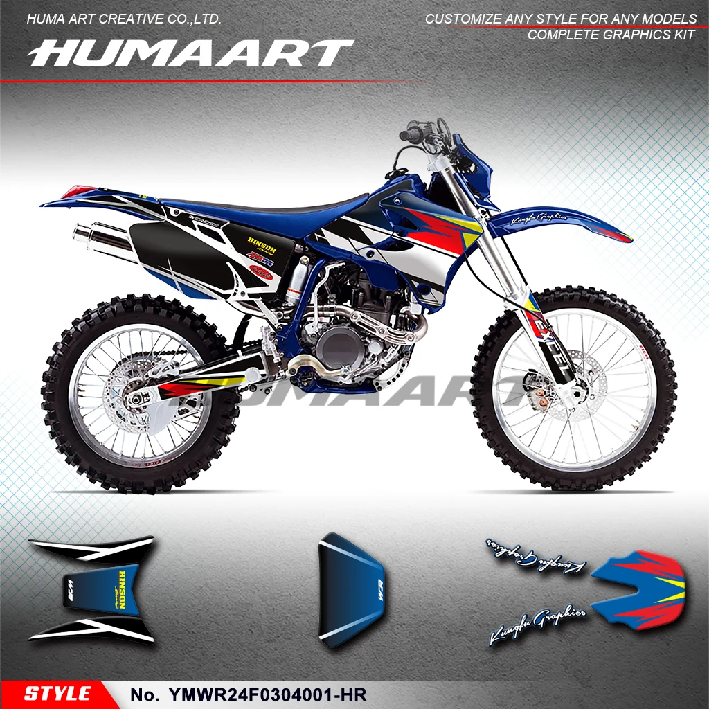 

HUMAART Racing Graphics Durable Vinyl Kit Adhesive Sticker for WR250F WR450F WRF 250 450 2003 2004, YMWR24F0304001-HR