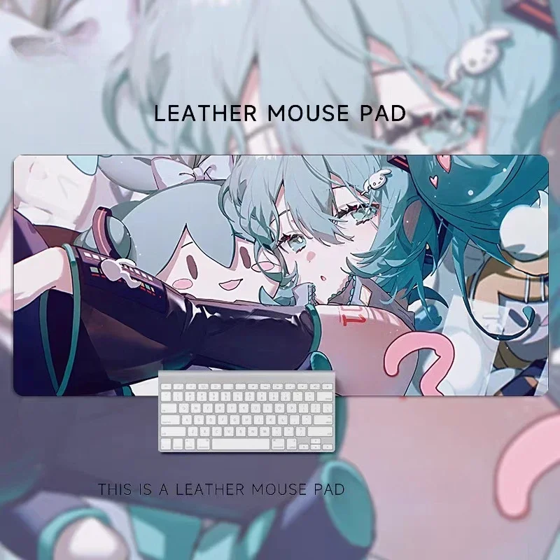 Office Keyboard Pad Non-slip Pad Two-dimensional Game Leather Mouse Pad Oversized Cartoon Animation Student Computer Table Pad