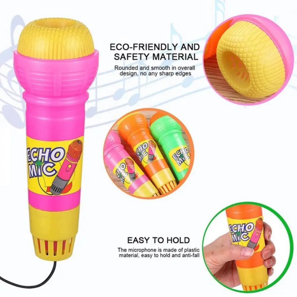 Microphone d'écho pour enfants drôle, aucune batterie requise, simulation d'écho physique, éclairage Portable