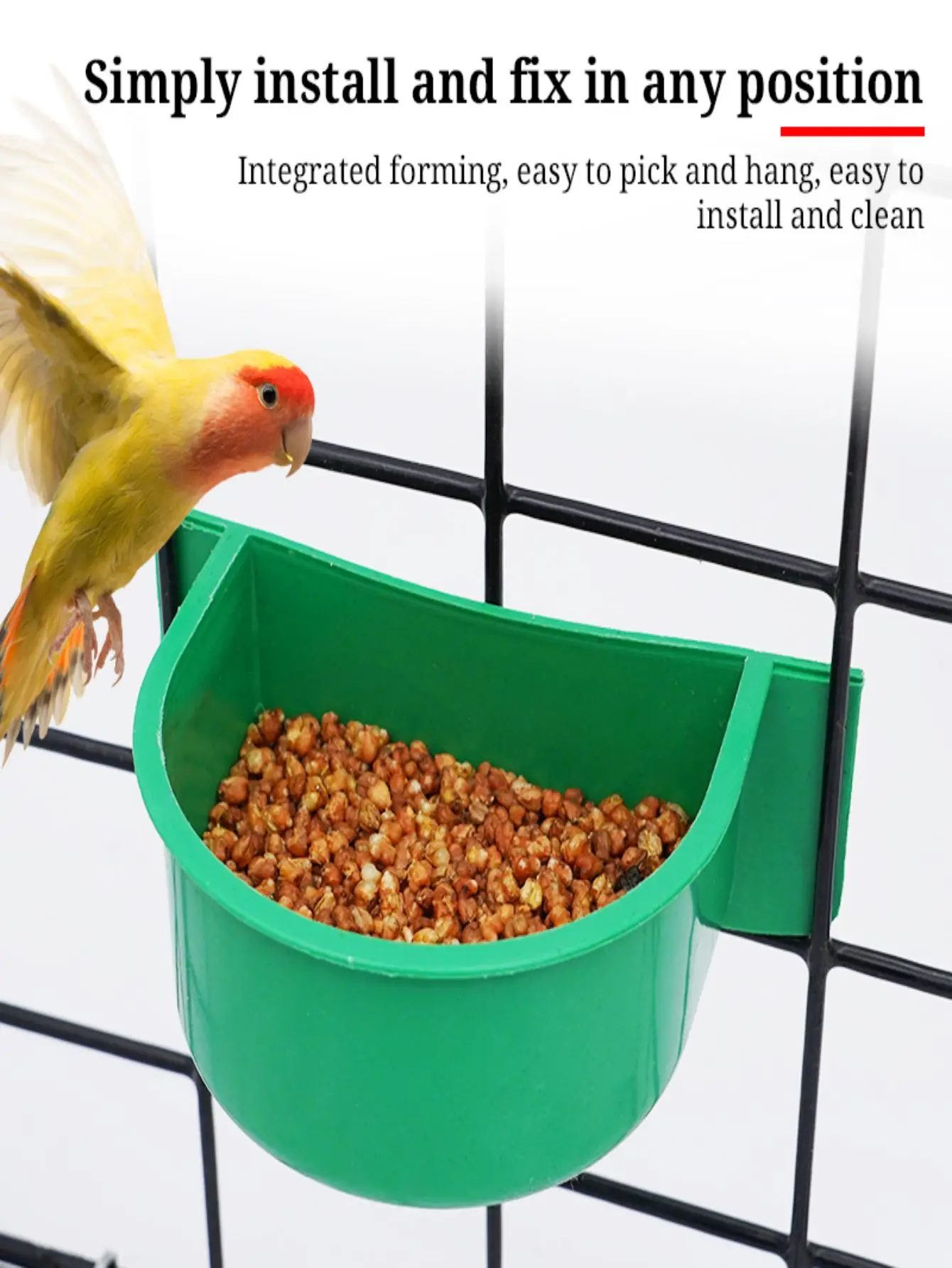 1 Pc Pet Bird Cage Feeder Parrot Drinking Water Bowl Budgie Plastic Easy Clean Bird Cage Dual-purpose Drinking Water Bird Feeder