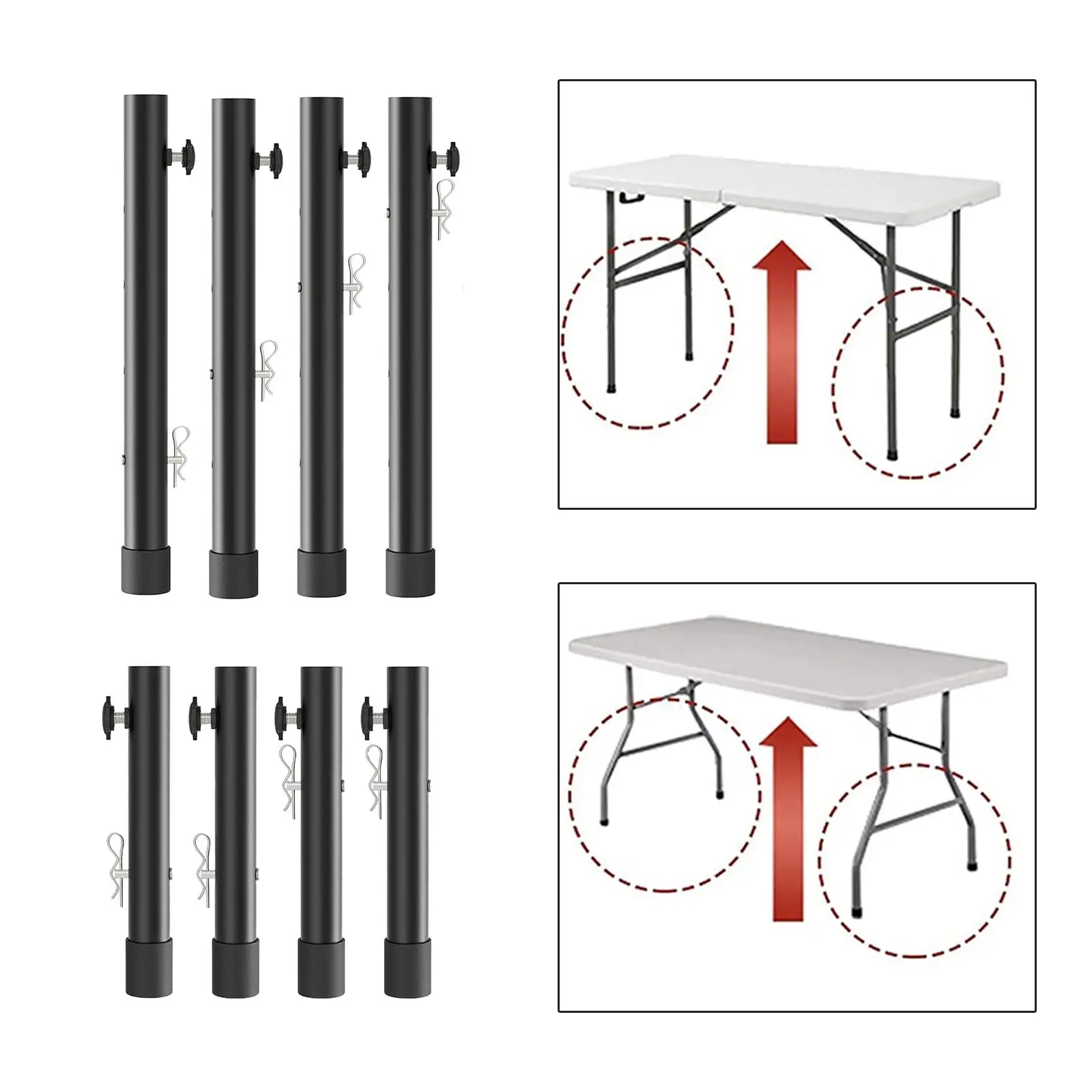 Tabela durável Leg Height Extensions, fácil de usar, Heavy Duty