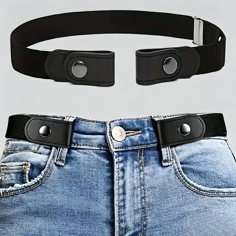 Buckle-free invisible elastic elastic belt, unisex, jeans dress, no punching, no bulging, comfortable belt