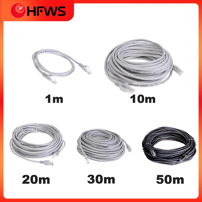 Imagem -03 - Cabo Ethernet de Alta Velocidade 10 20 30 50m Cabo Lan Rj45 Conector de Rede Router Cat5 Cabos de Computador