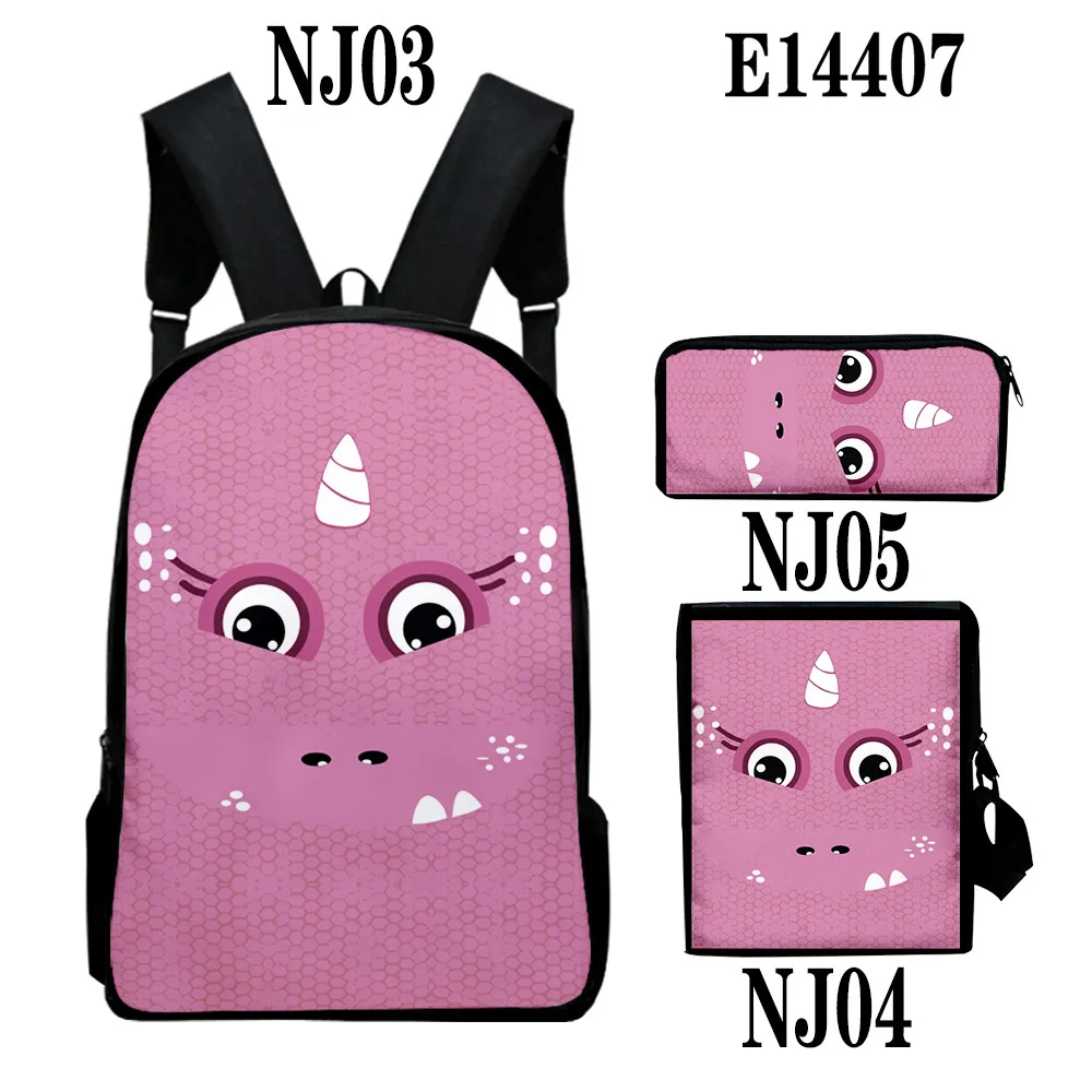 

Creative Popular Cute animal 3D Print 3pcs/Set pupil School Bags Laptop Daypack Backpack Inclined shoulder bag Pencil Case