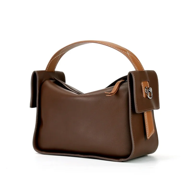 

Женская кожаная сумка-мессенджер Pufferfish в форме подушки в стиле ретро, повседневная сумка-мессенджер из воловьей кожи с независимым дизайном и верхней ручкой