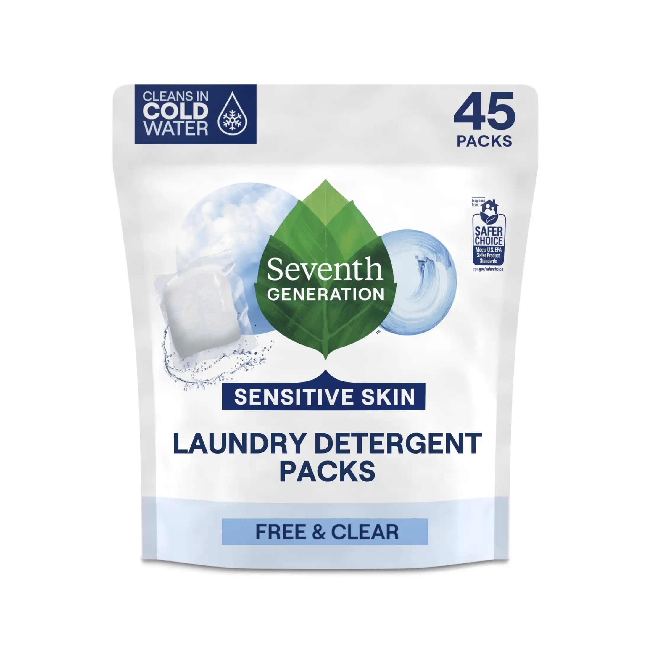 

Clear Fresh Laundry Detergent Packs 31.7 Oz 45 Count Hypoallergenic Fight Stubborn Odors and Stains Packs Dissolve Quick