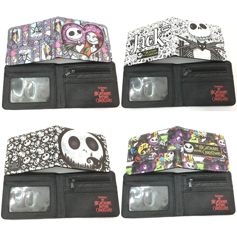 

The Nightmare Before Christmas Wallet Jack Sally Movie Cartoon Animation Figures MultiFunction Leather Money Bag Men Women Gifts