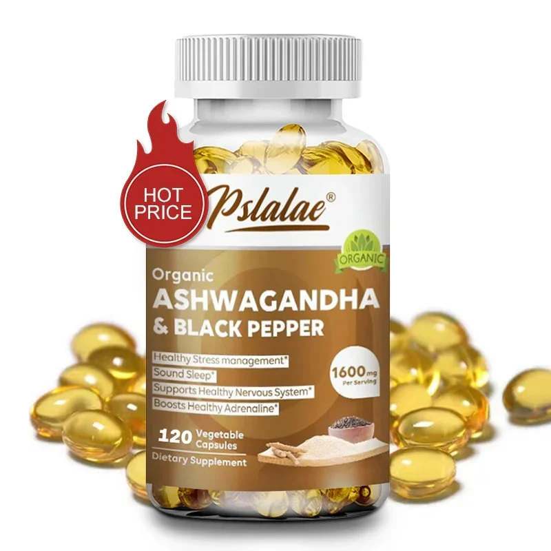 Highest Potency Ashwagandha 1600 Mg with Black Pepper Extract - Supports Stress Relief, Mood, Energy and Thyroid Health