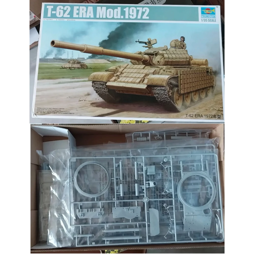 

Trumpeter 01549 1/35 Iraq T-62 T62 Mod 1972 ERA Tank Military Children Toy Gift Plastic Assembly Building Model Kit
