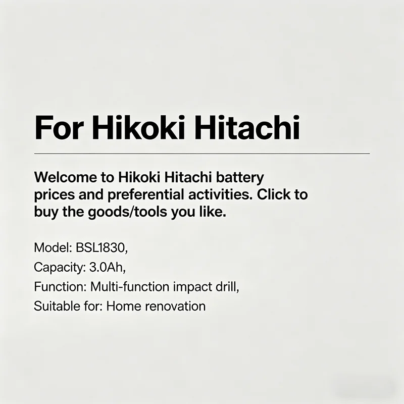 

For Hitachi/HiKOKI 36V Power Tools Li-ion Battery 6000mAh for BSL1830 BSL1850 BSL1860 BCL1815 EBM1830 BSL1840 330139 DS18DBL