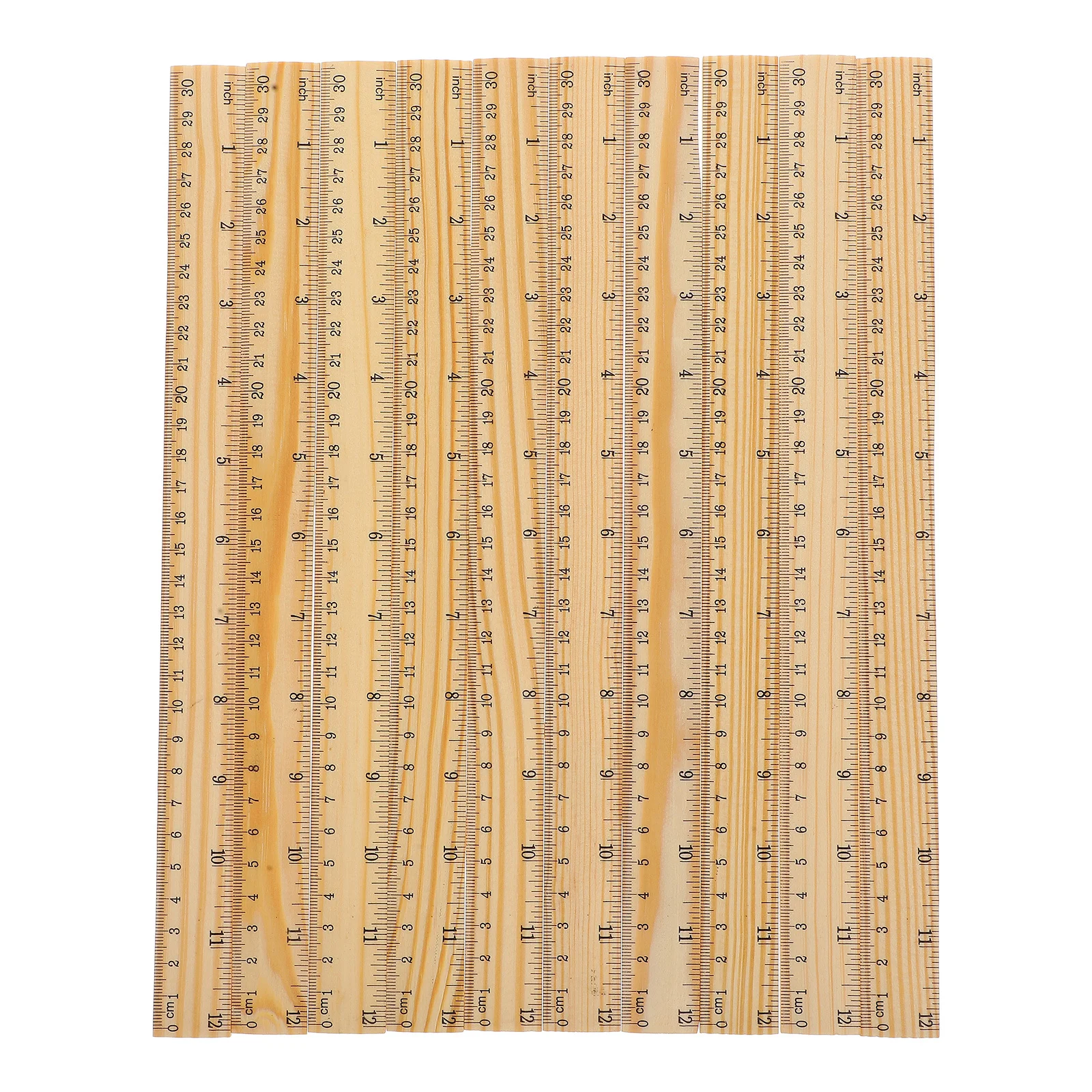 

10pcs Wooden Ruler 30Cm Dual Scale High Precision Measuring Tool For Craft Art Office Carpentry Woodworking Reading Guide Wooden