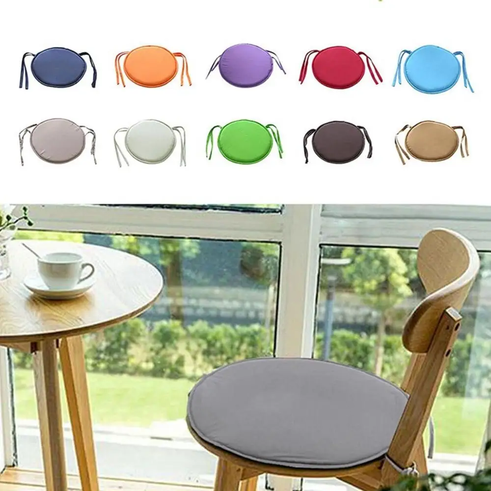 Non-slip Indoor Outdoor For Garden Patio Kitchen Office Washable Solid Color Chair Cover Home Decoration Round Cushion Seat Pad