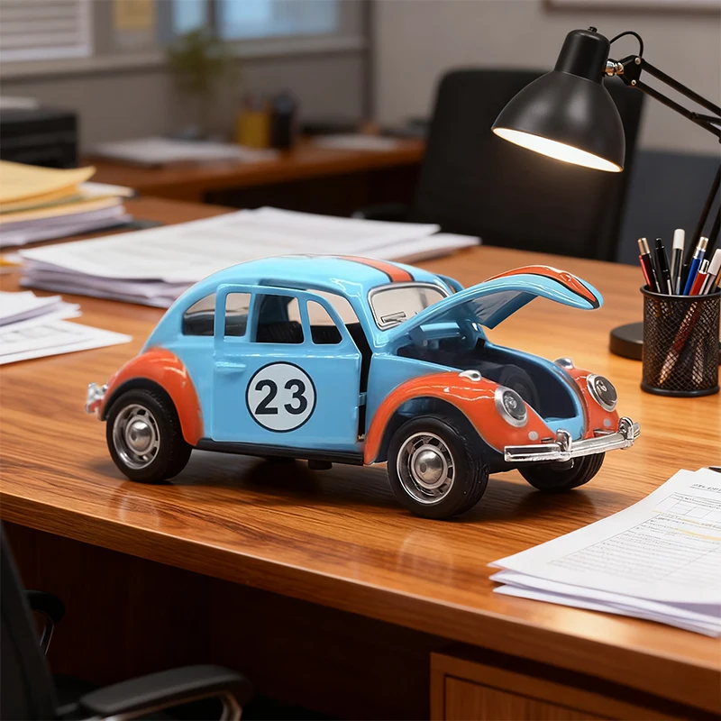 1:32 هالوين اليقطين البرتقال خنفساء سبيكة يموت الصب رسمت سباق السيارات التراجع قابلة للفتح سيارة مصغرة لعبة سيارة الصبي