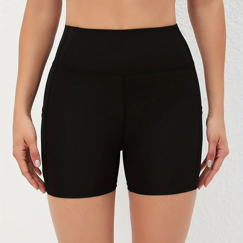 High Waist Push Up Fitness Sports Shorts Women 2026 Summer Quick Drying Pocket Cycling Shorts Woman Solid Tights Yoga Shorts