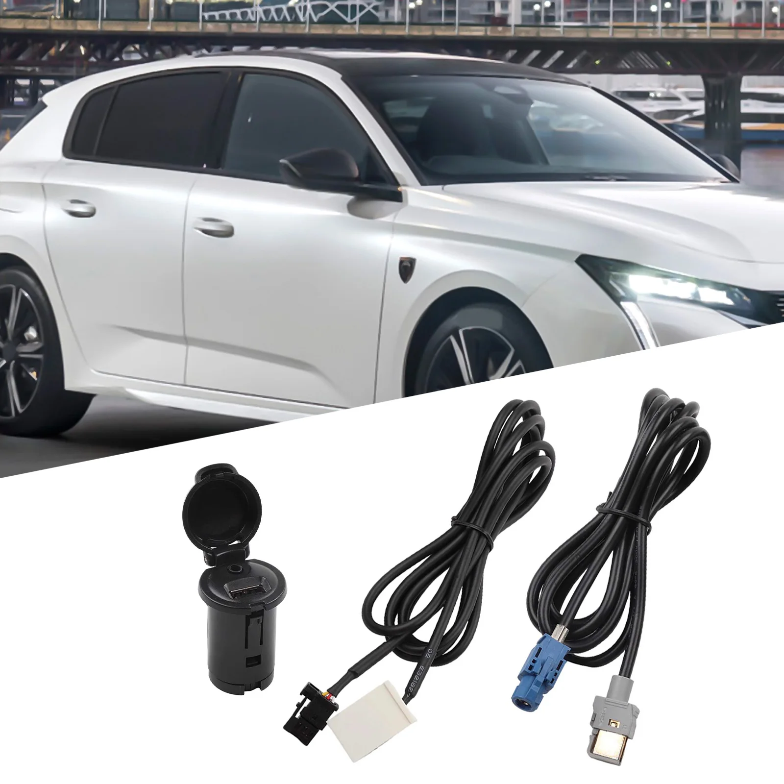 aux-オーディオソケット-車用-usb-aux-ソケット-カーオーディオシステム用-実用的で信頼性の高い迅速な設置-耐摩耗性素材