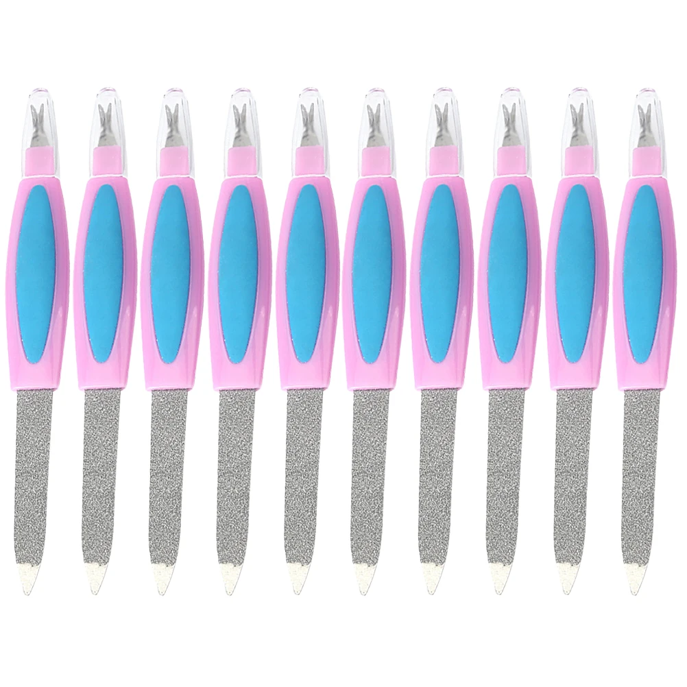 10 قطعة مجموعة ملفات مزدوجة الأطراف أدوات مانيكير وباديكير مزدوجة الجوانب لتشكيل تنعيم تلميع إزالة الجلد الميت أظافر قابلة لإعادة الاستخدام #4