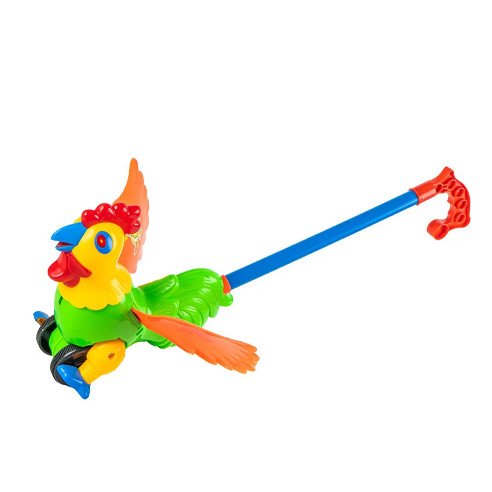 Baby Schieben Warenkorb Lustige Cartoon Kleinkind Walker Push Pull Lernen Watscheln Hahn Design Abnehmbare Griff Frühe Pädagogische