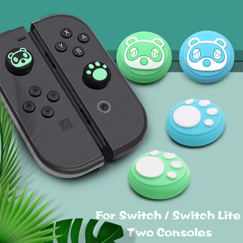 2pc Cartoon Thumb Stick Grip Cap For Nintendo Switch Oled NS Lite JoyCon Controller Joystick Cover Protector Soft Silicone Case