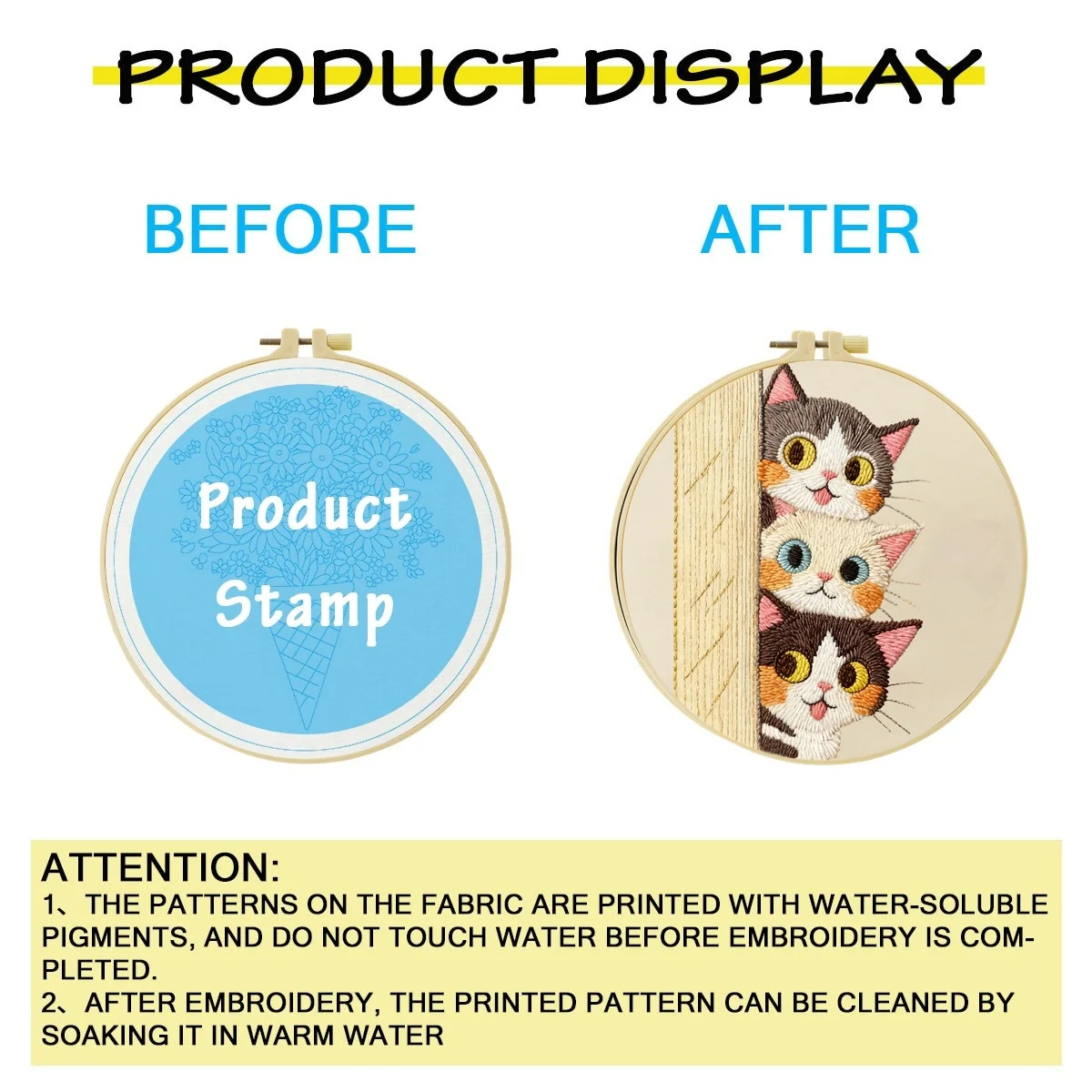 Drei Katzen, die zuschauen 1 Stück DIY-Stickmaterial-Set für Anfänger Stick-Starter-Kit Kreuzstich-Kunst als Geschenk Nähhandwerk – Detail 3