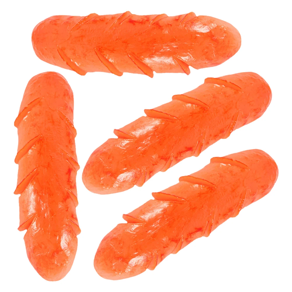 

4pcs Simulated Hot Dog Fake Roasted Sausage Decor PVC Realistic Food Prop Layout Model Artificial Meat Kitchen Restaurant Table