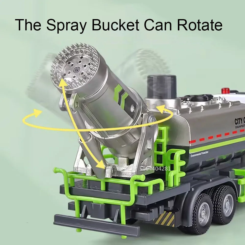 1:32 Stedelijke Anti Haze Legering Voertuigen Sanitaire Auto Model Diecast Speelgoed met Geluid Licht Pull Back Modellen voor kinderen Leuke Geschenken