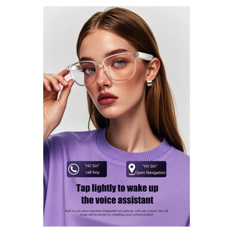 GS03 Smart Glasses BT5.3 Bluetooth Glasses Smart Touch Audio Music BT Calling Remote Camera AI Voice Assistant for Men Women