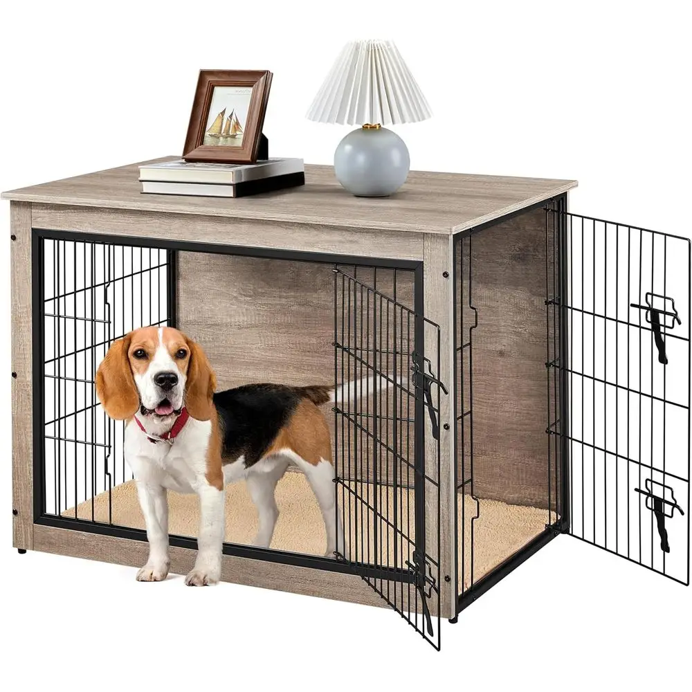 Wooden Dog Crate Wi… - image