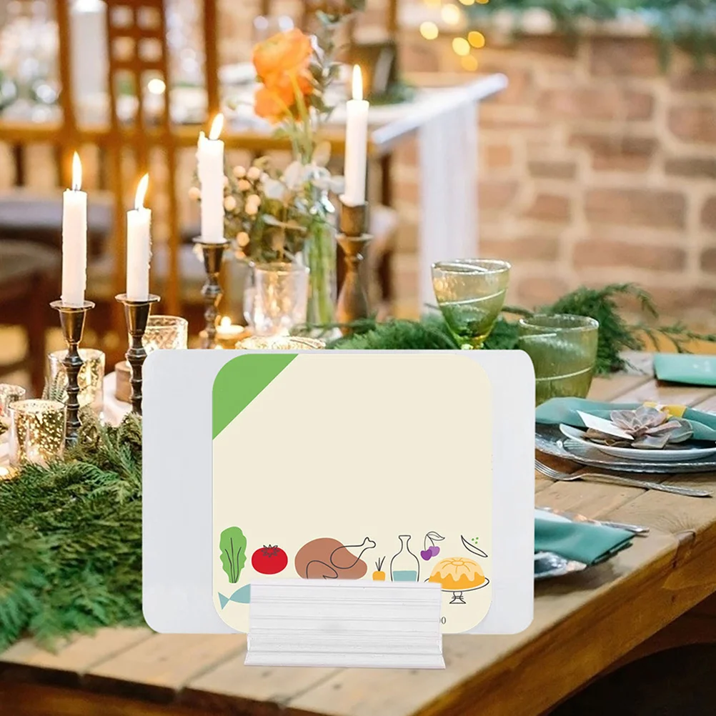 

30pcs Mini Pvc Sign Holder 3.5X2.4In Adhesive Base For Name Cards Labels Photos Tabletop Display Stand Self Adhesive Label