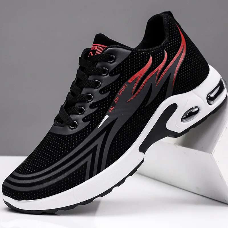 Men Sports Shoes 2023 Spring New Men Paltform Air Cushion Casual Shoes Fashion Casual Sneakers Men Mesh Breathable Men Sneakers