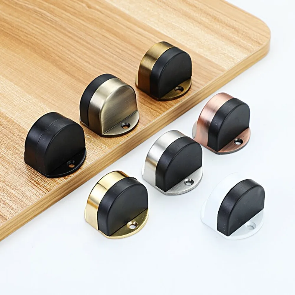 New Stainless Steel Door Stopper Non Punching Anti-collision Door Holder Nail-free Hardware Door Stop Door