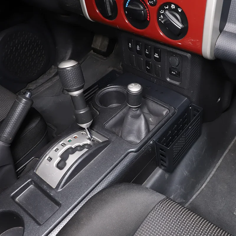 

For 2007-2021 Toyota FJ Cruiser Aluminum alloy black Car Center console gears storage baskets on both sides Car accessories LHD