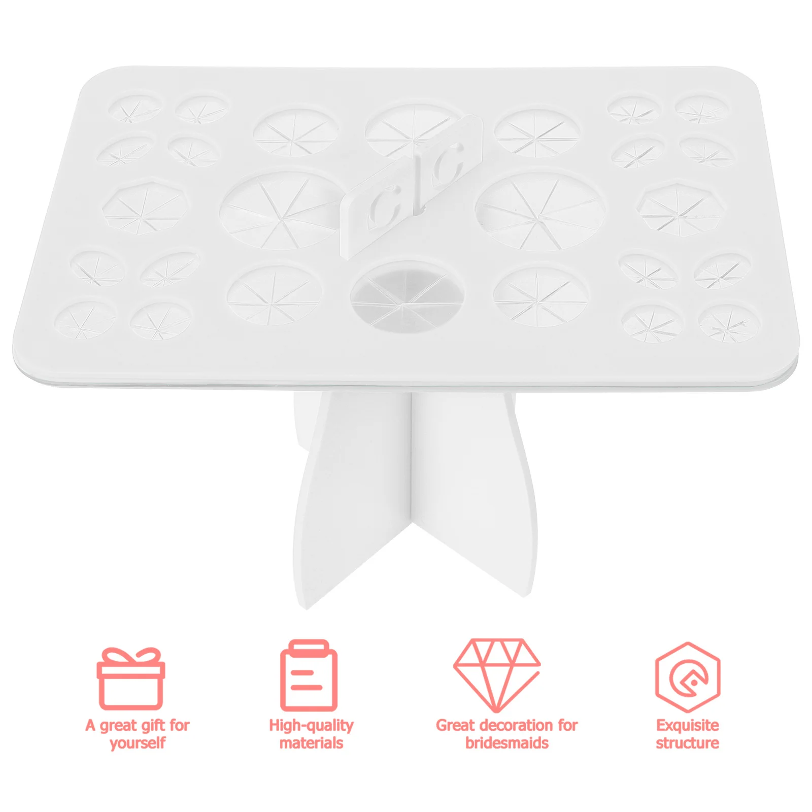 

Makeup Brush Drying Rack White Rectangle Brush St Display Shelf Beauty Tool Storage Compact Size Easy Disassemble