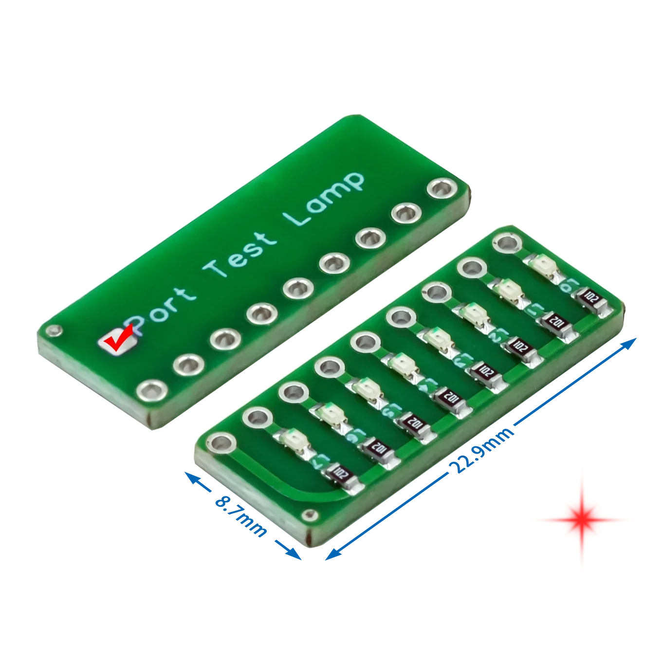 8-segment LED Port Test Lamp Indicator Running water Port test lamp Red, Green and Blue Colors Optional