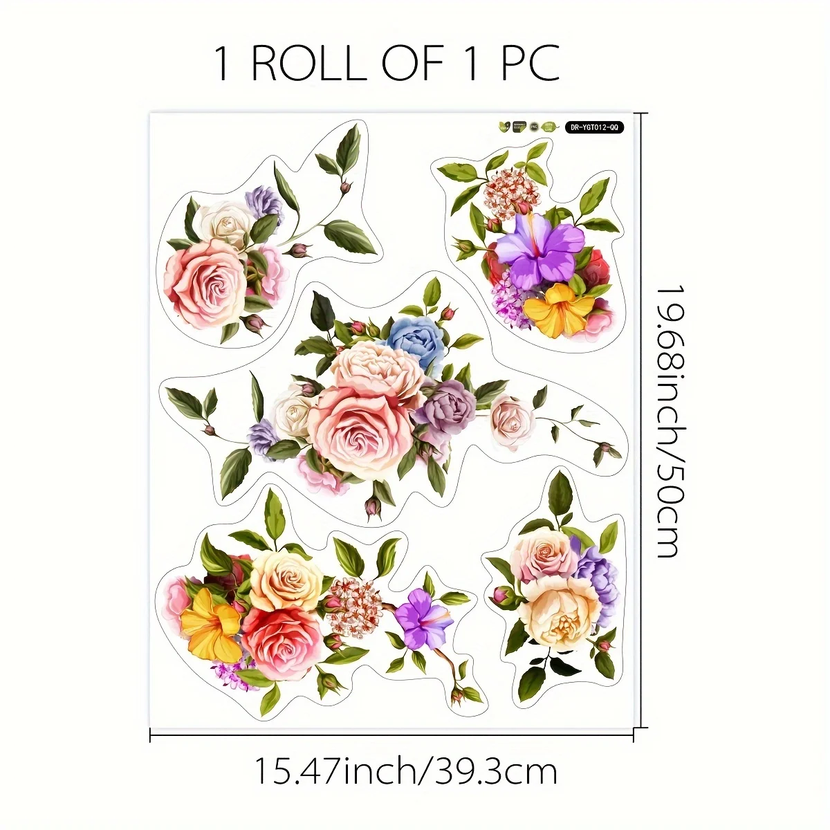 1PC multi-color rosebud pattern waterproof non-slip self-adhesive bathroom decorative stickers wash basin stickers