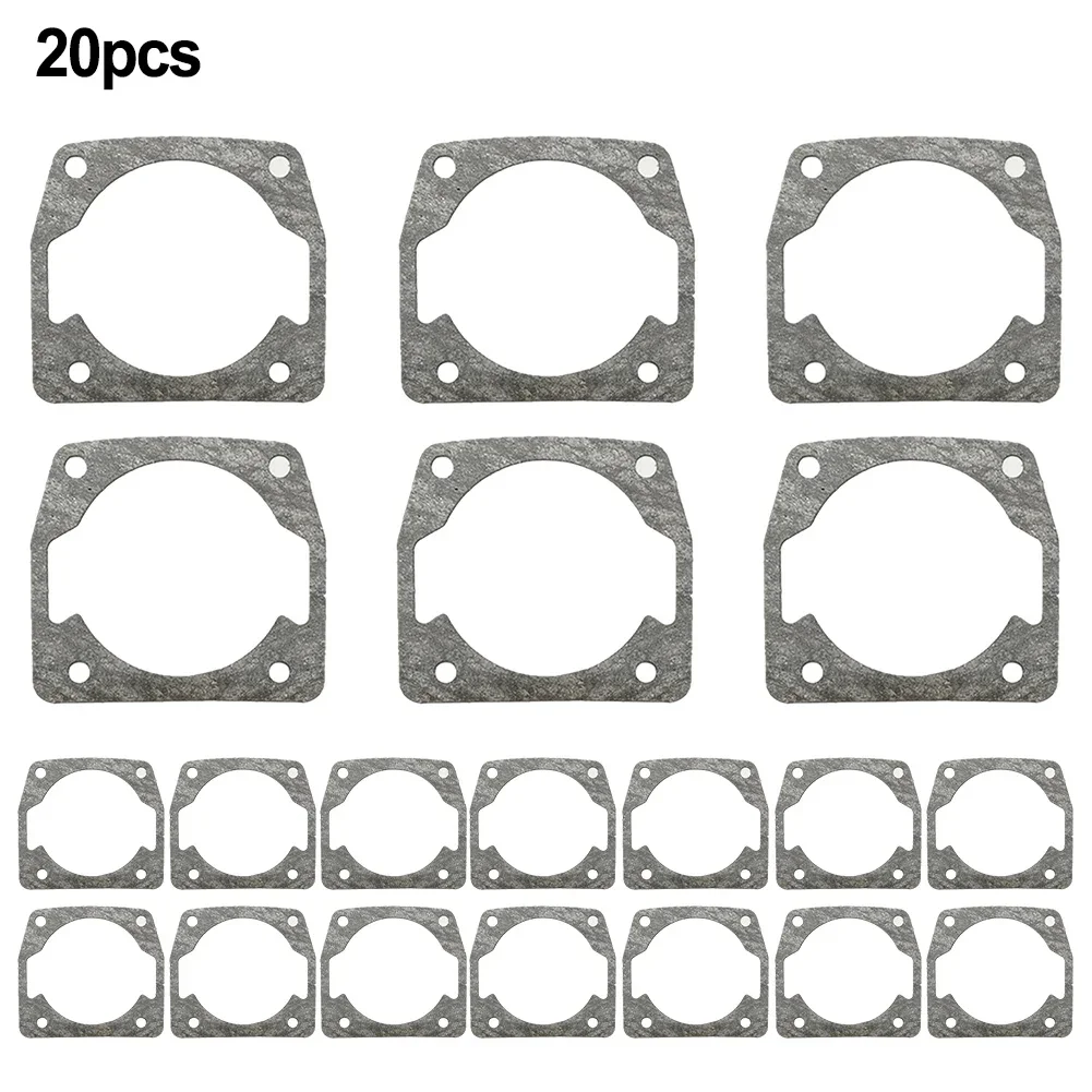 High Quality Brand New Cylinder Gaskets Oil Saw Accessories Paper 20 Pieces 42*48mm Chainsaw Cylinder Gaskets Easy Installation