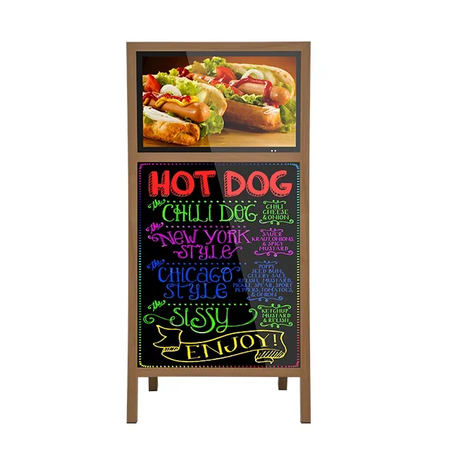 

21.5 inch HD picture resolution LCD digital signage with LED Write-On Board for retail store and event malls