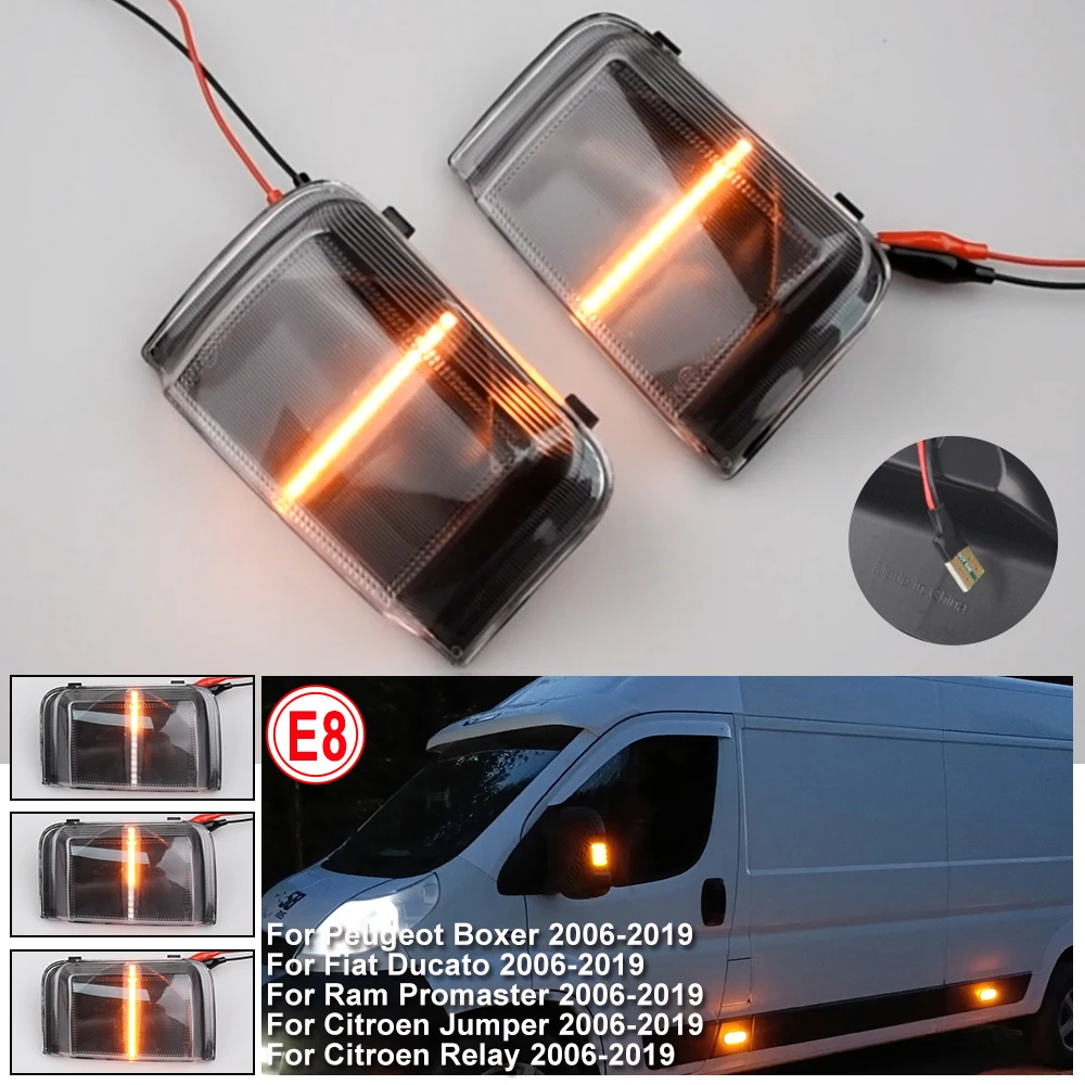 LED Dynamic Amber Side Mirror Turn Signal Lights for Fiat Ducato Citroen Jumper Relay Peugeot Boxer RAM Promaster Car Styling