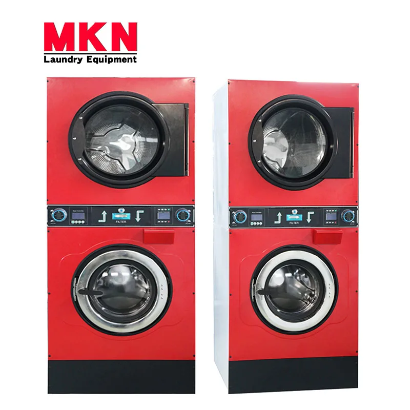 10KG 12KG 15KG stack washer dryer coin washer commercial laundry machines hotel and laundry shops