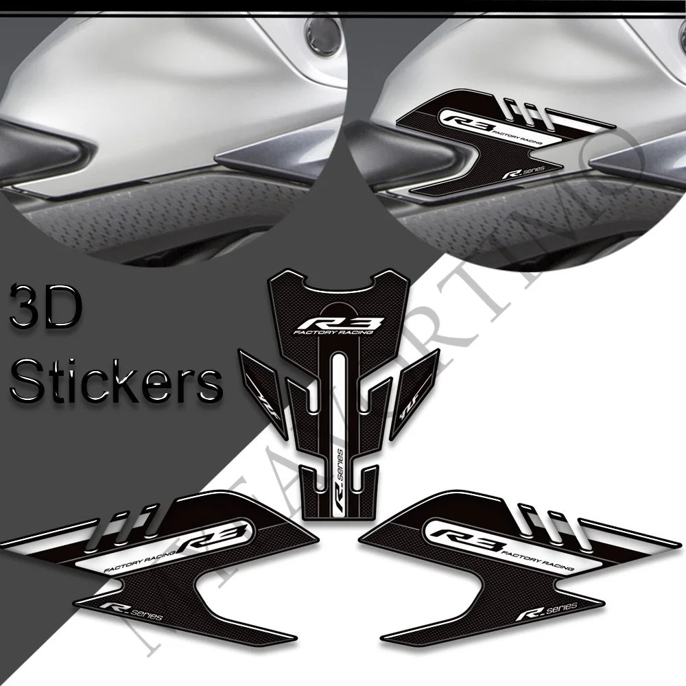 2019 2020 2021 2022 For YAMAHA YZF R3 YZF-R3 YZFR3 Tank Pad Side Grips Gas Fuel Oil Kit Knee Stickers Decals Protector