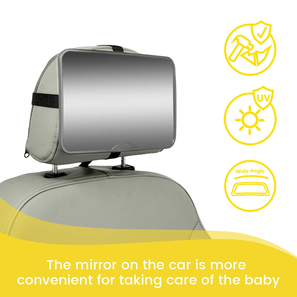 1 pc Crash Tested and Certified Shatterproof Baby Car Mirror for Rear Facing Infant with Wide Larger Crystal Clear View